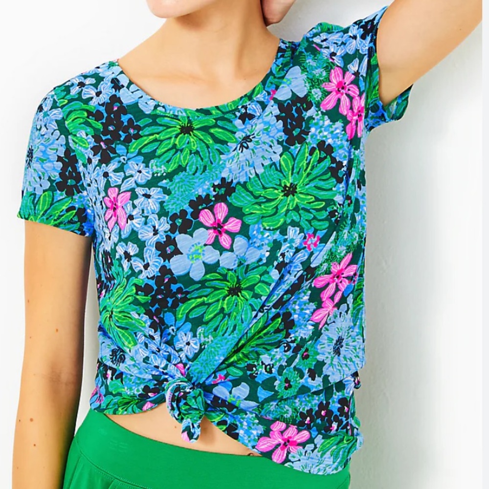 Lilly Pulitzer Etta ScoopNeck  Floral Short Sleeve Top